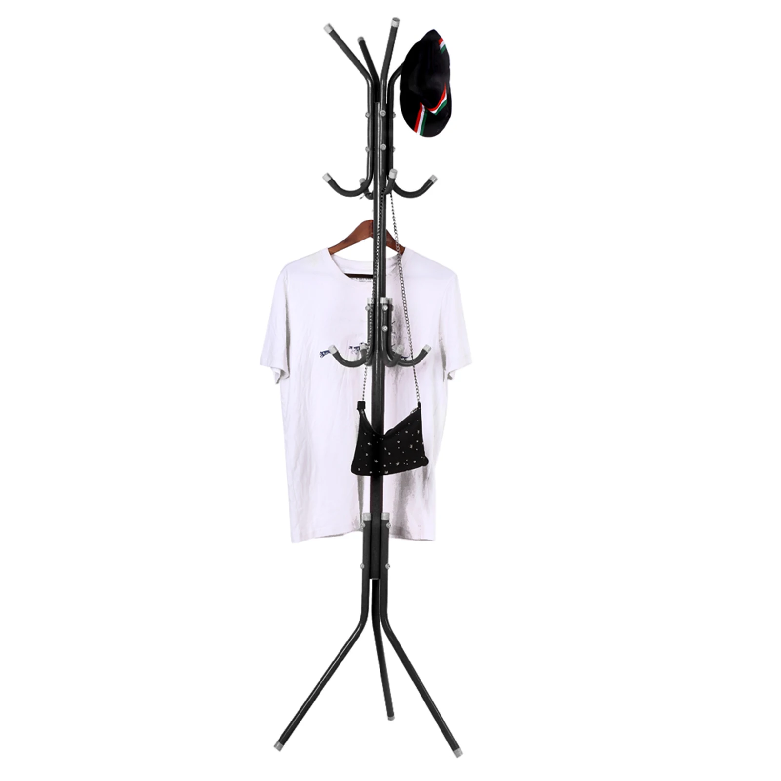 Clothes Stand Hanger Multi Hook Metal Coat Hat Rack Tree Stand Clothes Bag Hanger Organizer for Home Bedroom Coat Hat Rack thumbnail 5