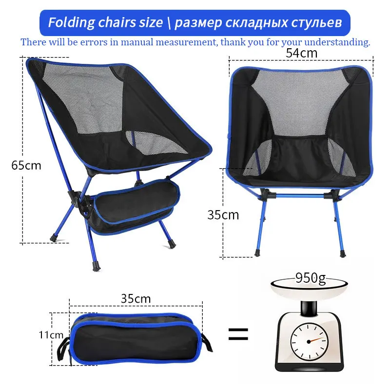 Portable Folding Camping Chair Compact Collapsible Backpacking Chair Beach Chair with Carry Bag for Outdoor Hiking Fishing thumbnail 4