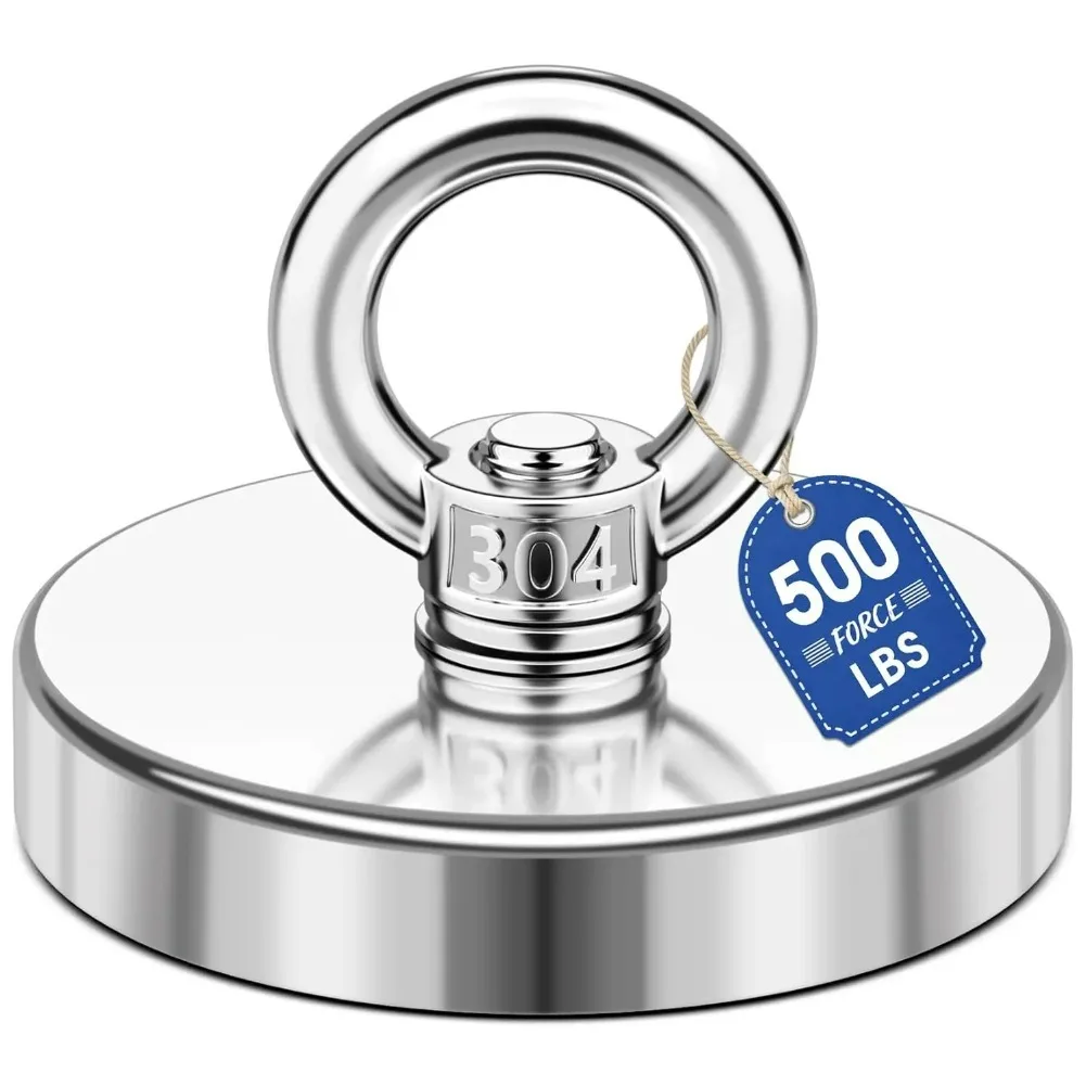 Super Powerful Magnet Neodymium Fishing Magnets Super Strong Magnets Search Magnet with Eyebolt for Salvage Magnetic Fishing