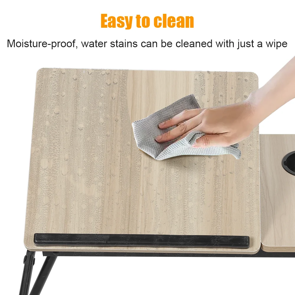 Folding Desk Laptop Table for Bed and Sofa Laptop Desk 5-level Height Adjustment with Cup holder Multifunction Table thumbnail 5