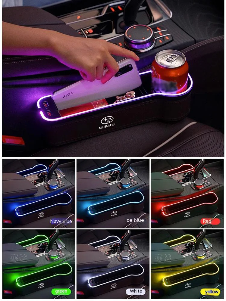 Car Sewn Seat Gap Crevice Slot Storage Box light USB Charging For Subaru STI Outback Brz Wrx Xv Ascent Forester Impreza Legacy thumbnail 2