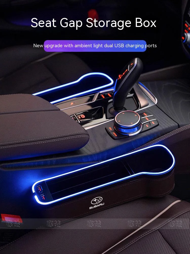 Car Sewn Seat Gap Crevice Slot Storage Box light USB Charging For Subaru STI Outback Brz Wrx Xv Ascent Forester Impreza Legacy thumbnail 5