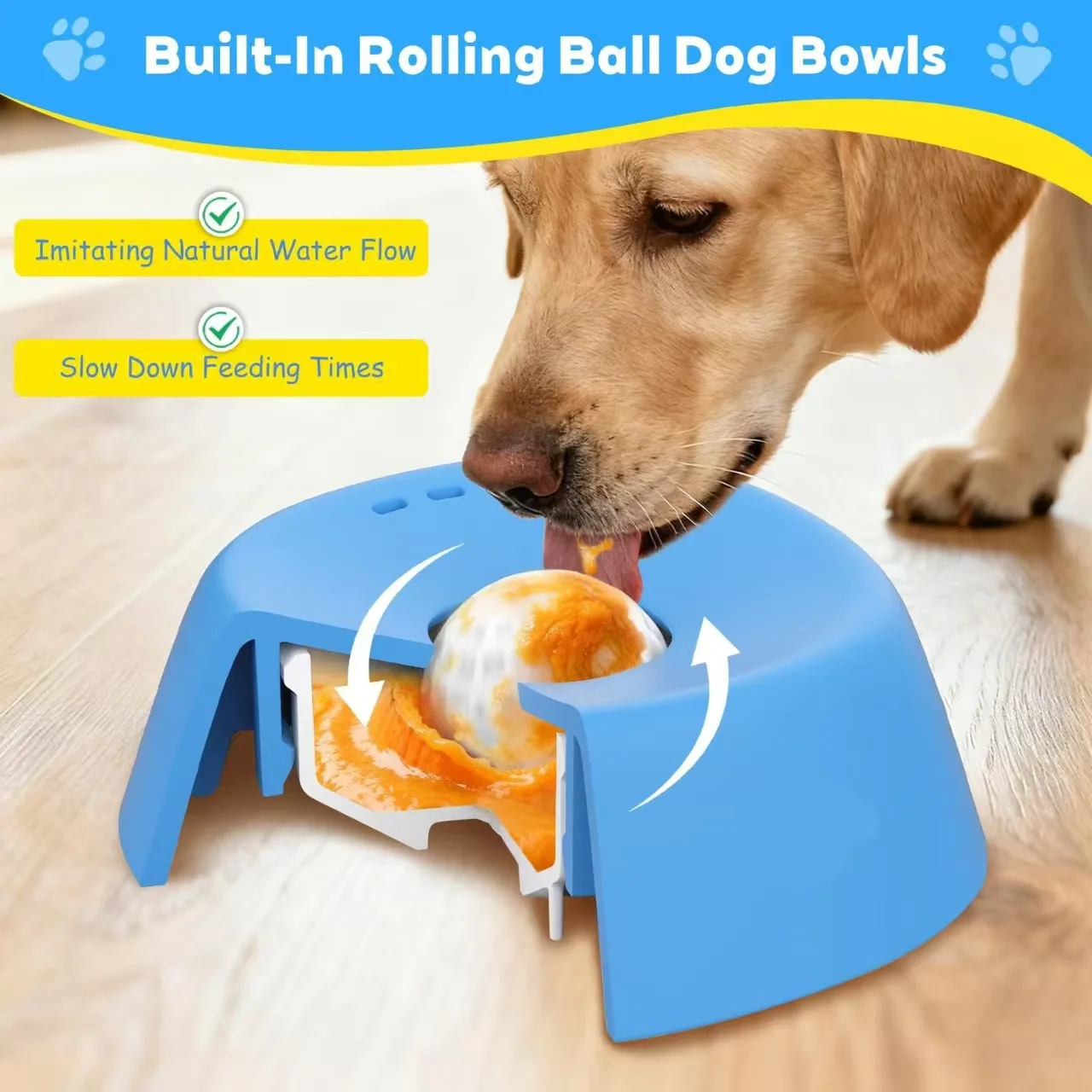 Anti-Choking Slow Feeder Dog Bowl Non-Slip 3/4 Cup - Lick Toy for Liquid Treats Bone Broth Yogurt thumbnail 5