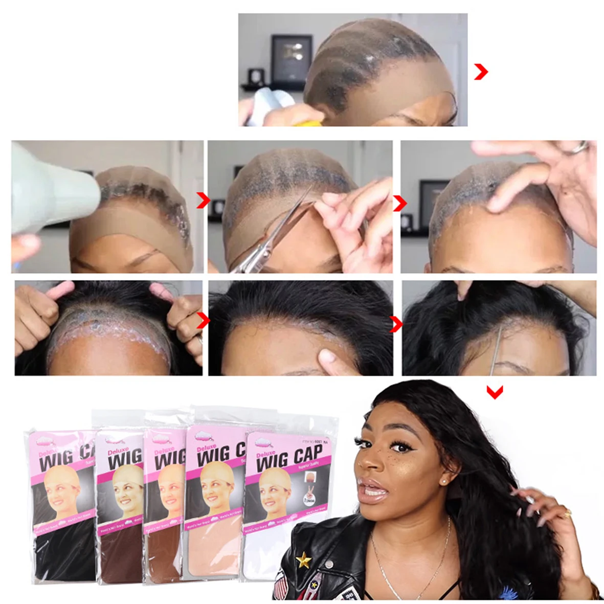 2 pieces/bag, top wig cap, woven wig mesh, elastic mesh wig cap, suitable for making wigs Multiple colors to choose from thumbnail 3