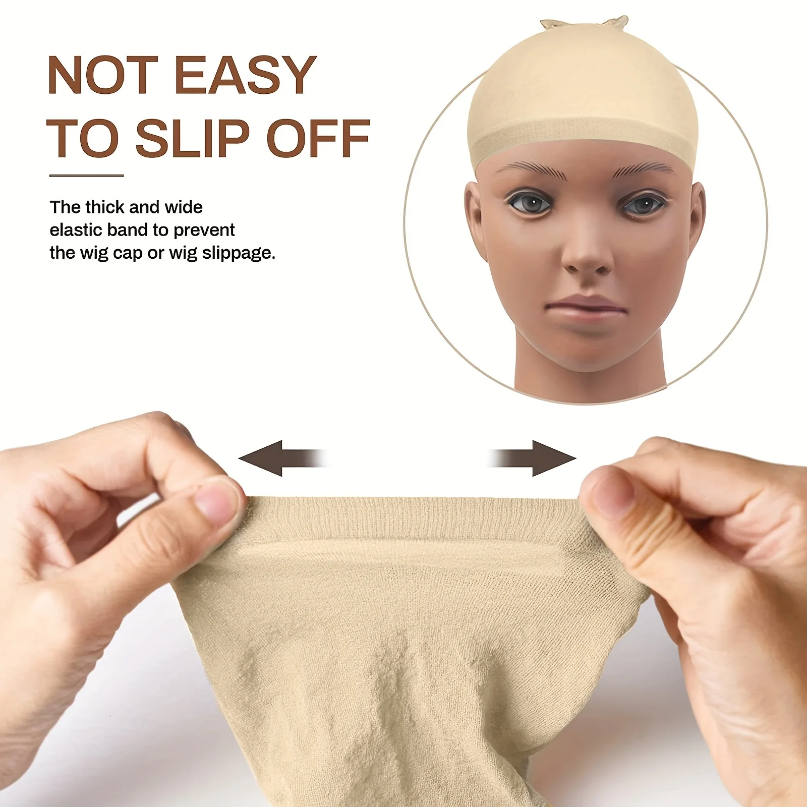 2 pieces/bag, top wig cap, woven wig mesh, elastic mesh wig cap, suitable for making wigs Multiple colors to choose from thumbnail 4
