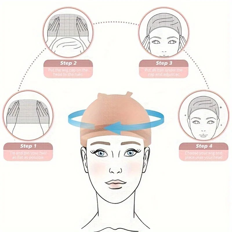 2 pieces/bag, top wig cap, woven wig mesh, elastic mesh wig cap, suitable for making wigs Multiple colors to choose from thumbnail 6