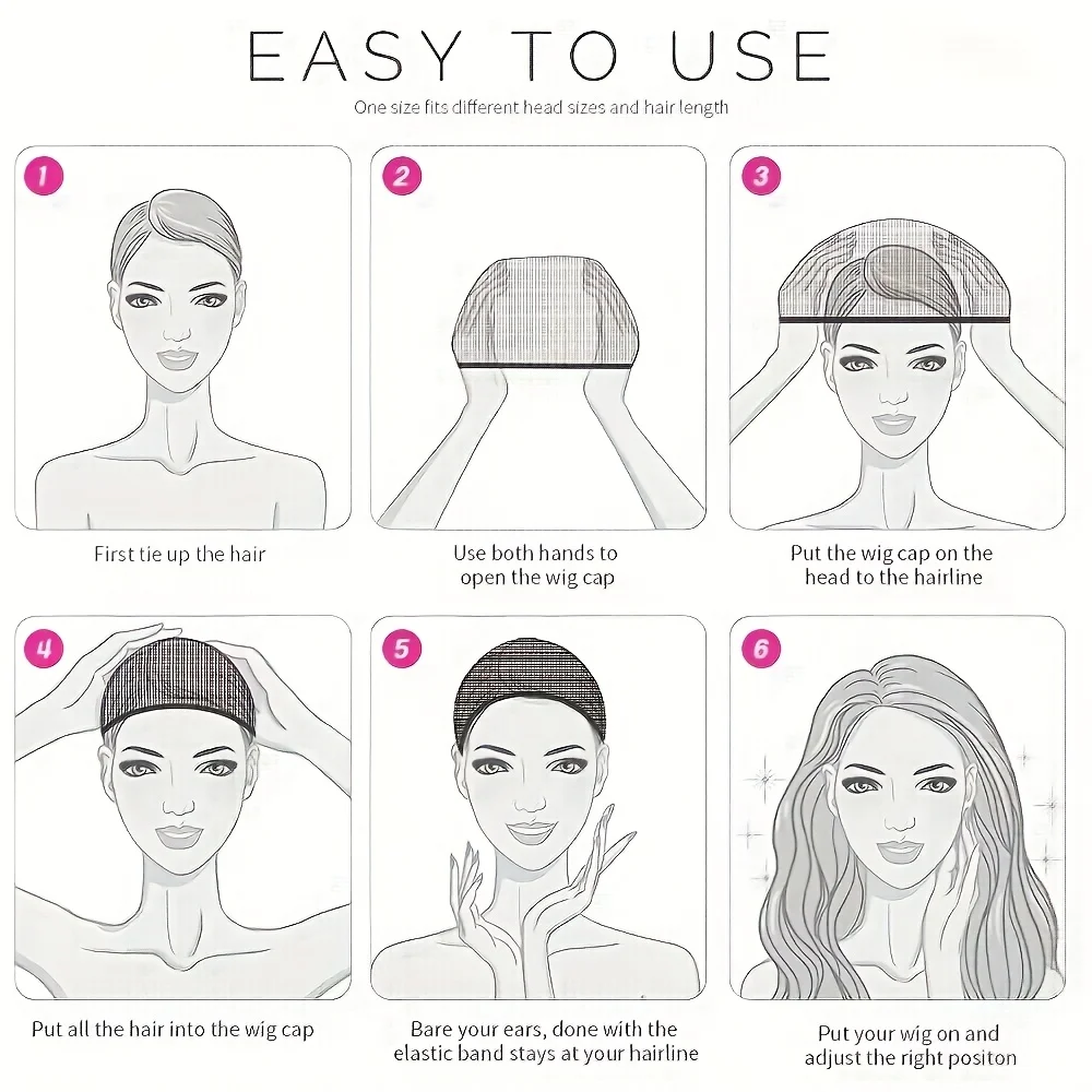 2 pieces/bag, top wig cap, woven wig mesh, elastic mesh wig cap, suitable for making wigs Multiple colors to choose from thumbnail 5