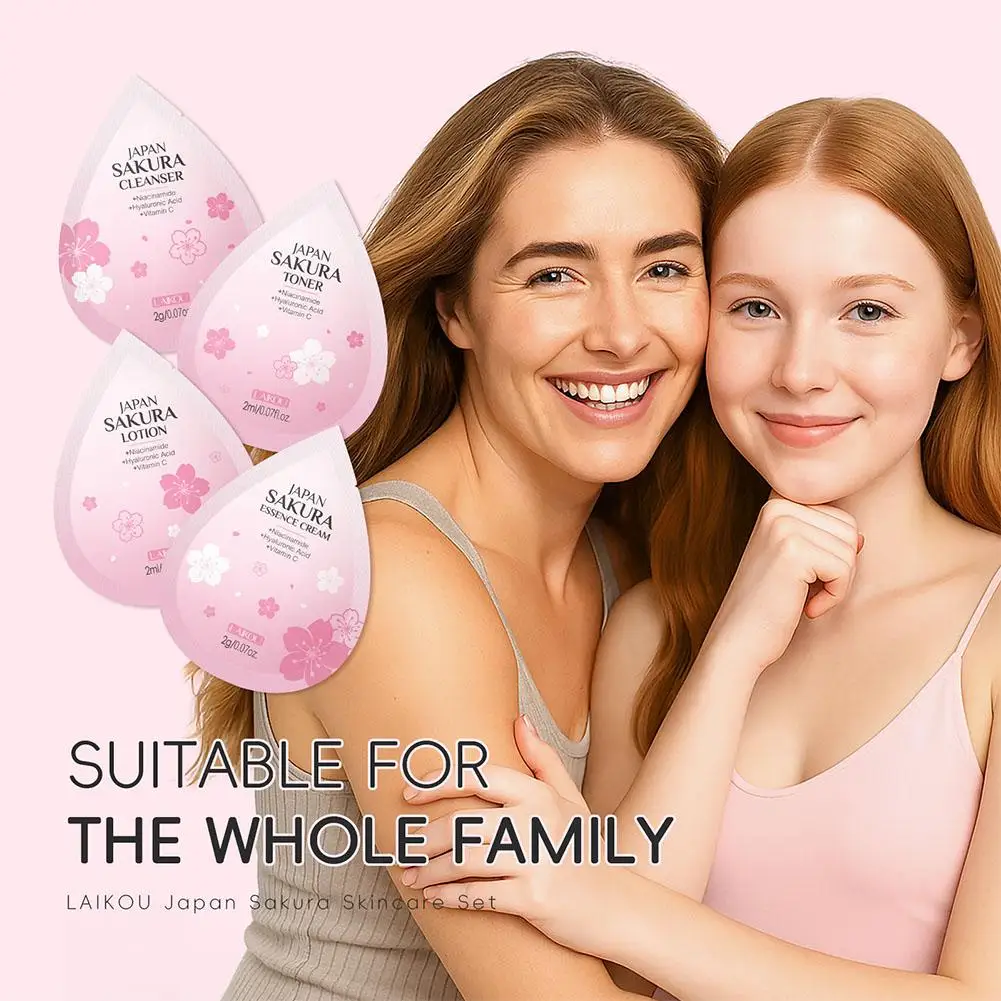 Sakura Skin Care Set Face Cream Serum Toner Facial Cleanser Sunscreen Eye Cream Face Skin Care Set Product Gift Daily Skin Care thumbnail 6