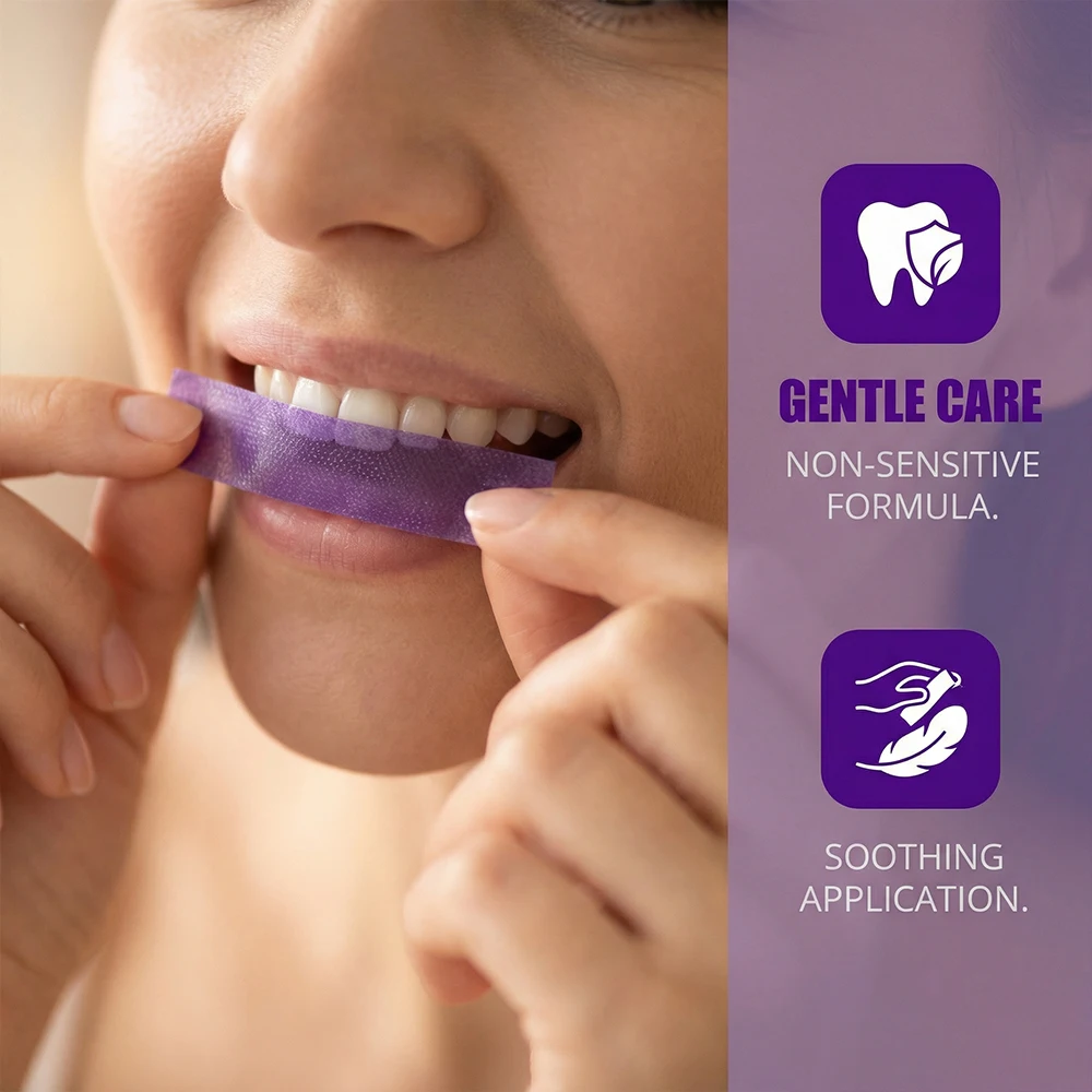 Purple Teeth Whitening Strip No Sensitive Teeth Bleaching Strip Colour Corrector Instant Teeth Clean Strip,At-Home Teeth Whiter thumbnail 2