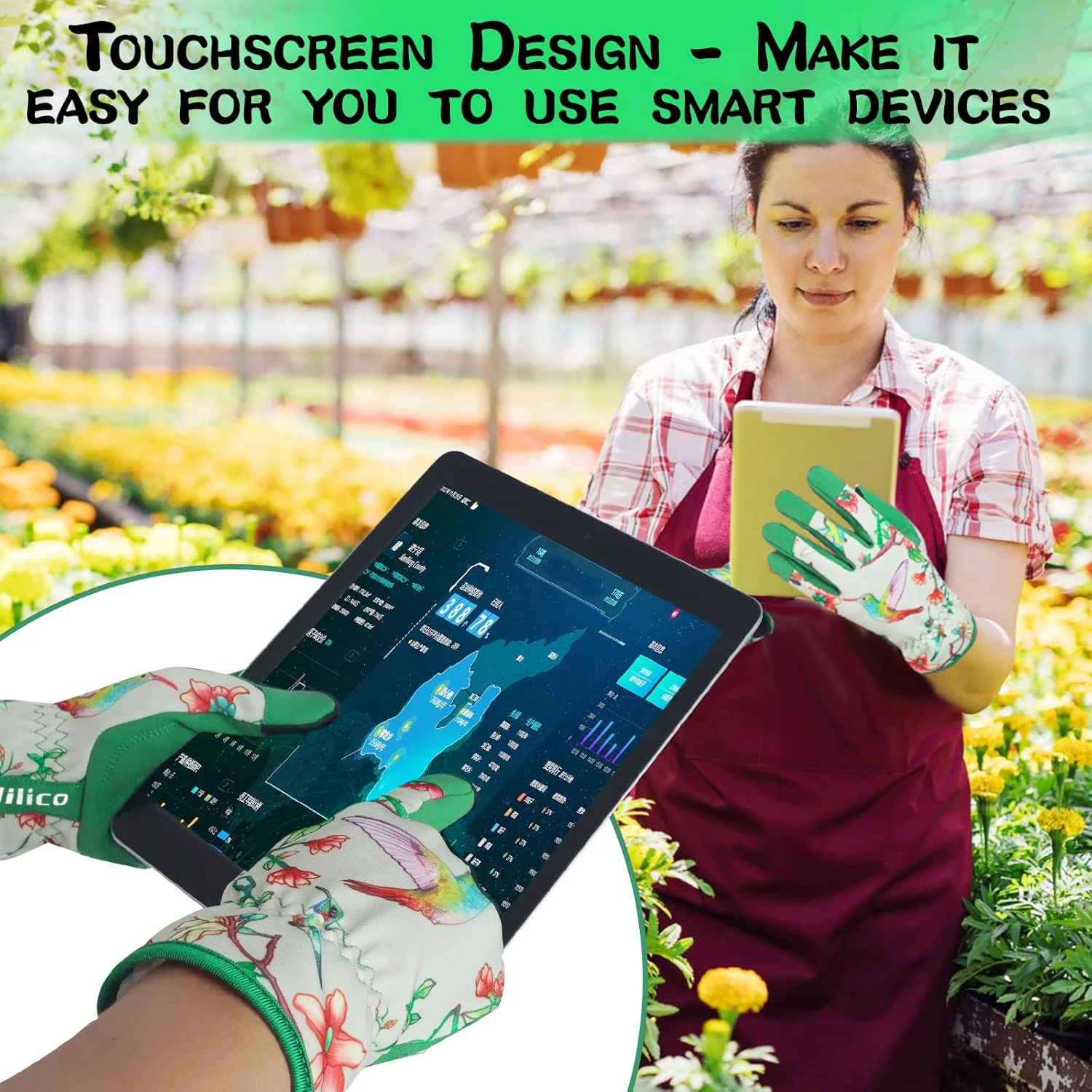 Gardening Gloves for Women Breathable leather Garden Gloves with Grip Thorn-Proof Puncture-Resistant Work Gloves thumbnail 4
