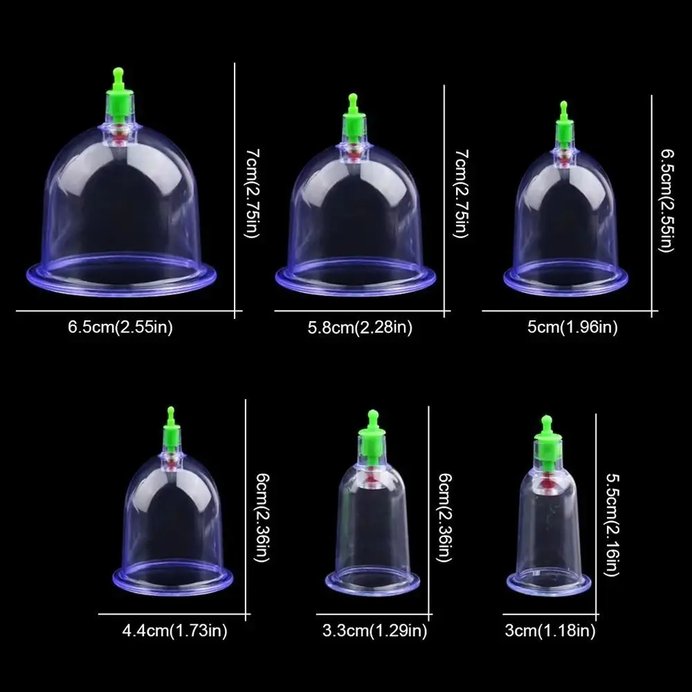 8Pcs/Set Anti-cellulite Vacuum Cupping Cans Dry Wet Type Body Therapy Suction Cup Non-Glass 6 Cups thumbnail 2