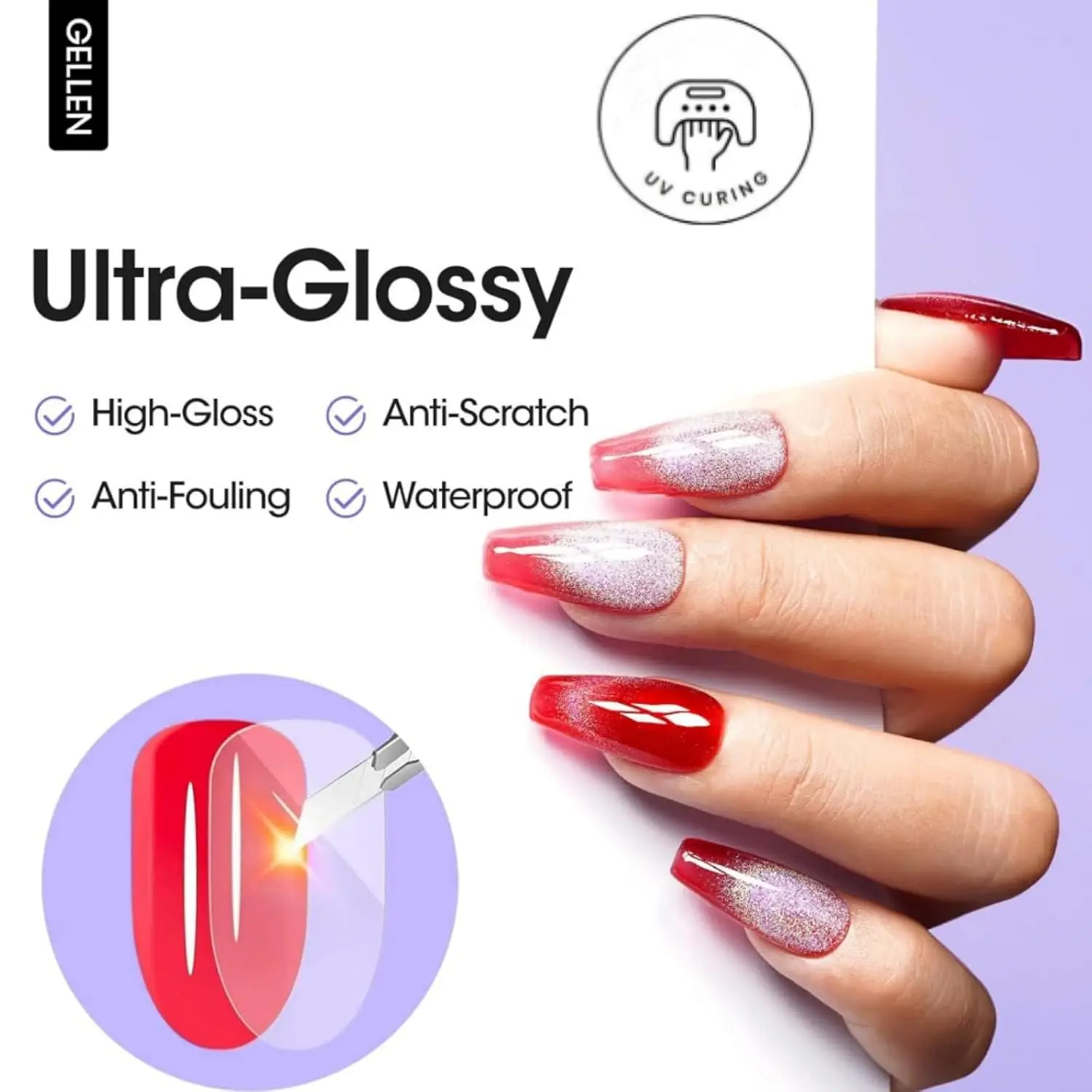18ml Ultra Glossy Nail Gel Polish Crystal Top Coat Strength Super Shine Long Lasting Manicure Art DIY UV LED Light Fast Dry thumbnail 2