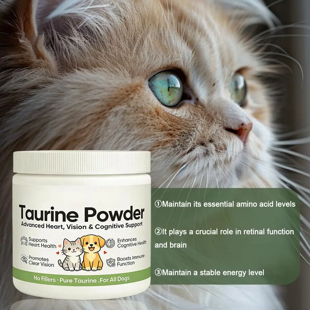 Pure Taurine Powder For Dogs Cats Advanced Heart Vision Cognitive Health Support Immune Booster Pet Nutritional Supplements thumbnail 3