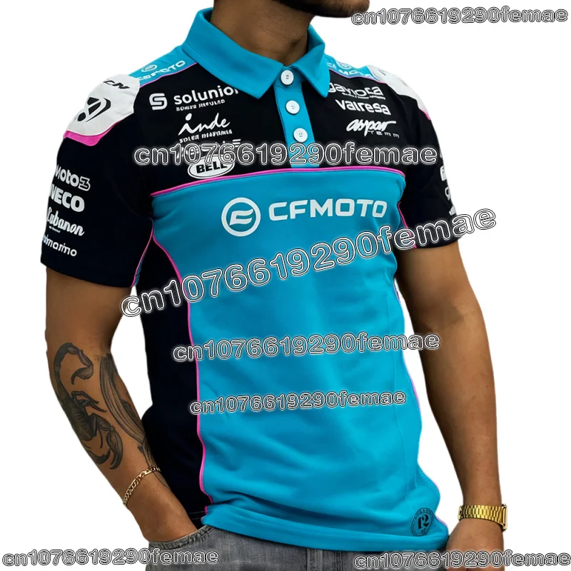 CFMOTO Racing Motorcycle Team Polo Shirt High Performance Breathable Fabric Biker Racing Sports Casual Tee For Daily Wear thumbnail 2