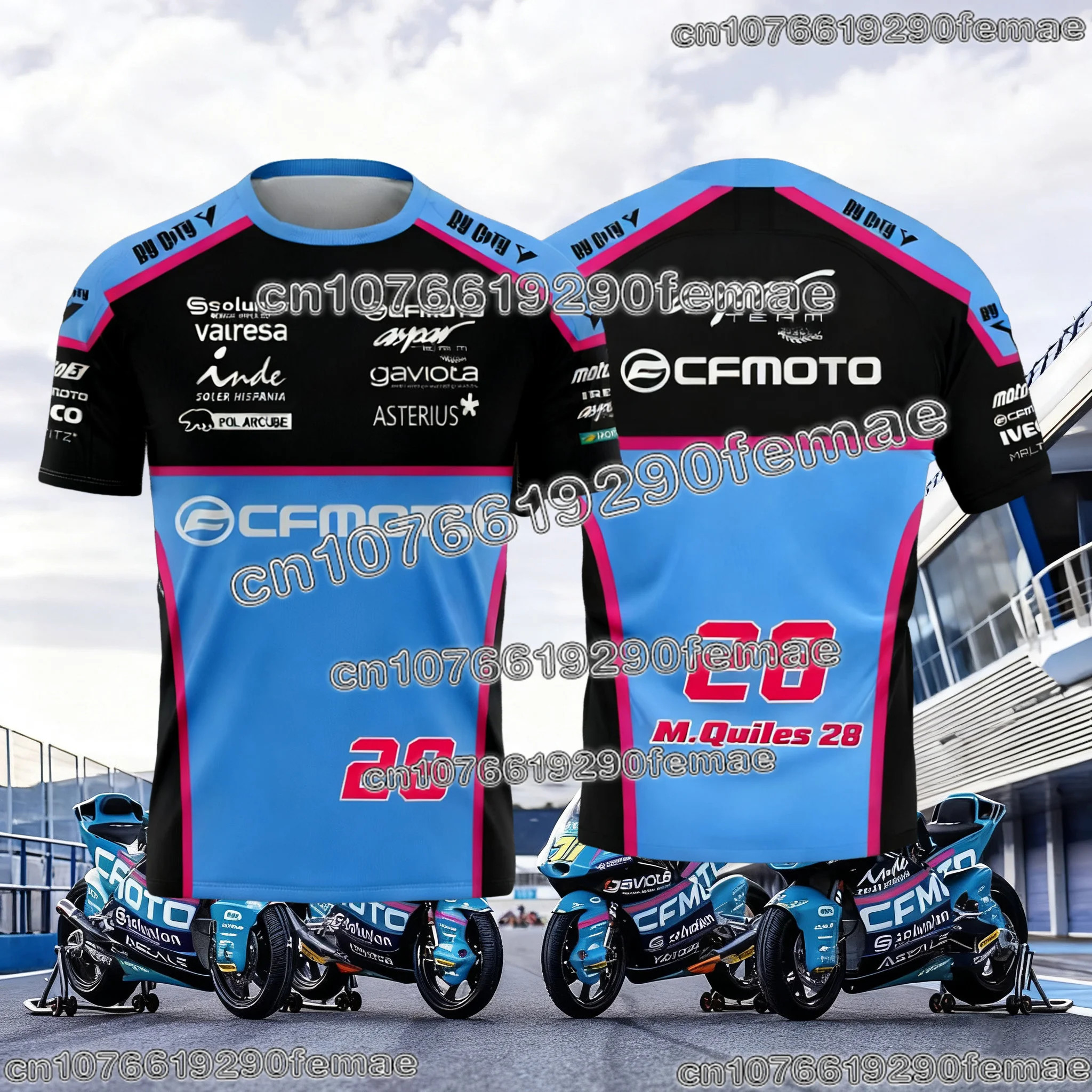 2026 CFmoto Aspar Racing Team Fan T-Shirt Short Sleeve Motorcycle Sport Casual Fashion Comfortable Daily Tee For Men And Women thumbnail 2