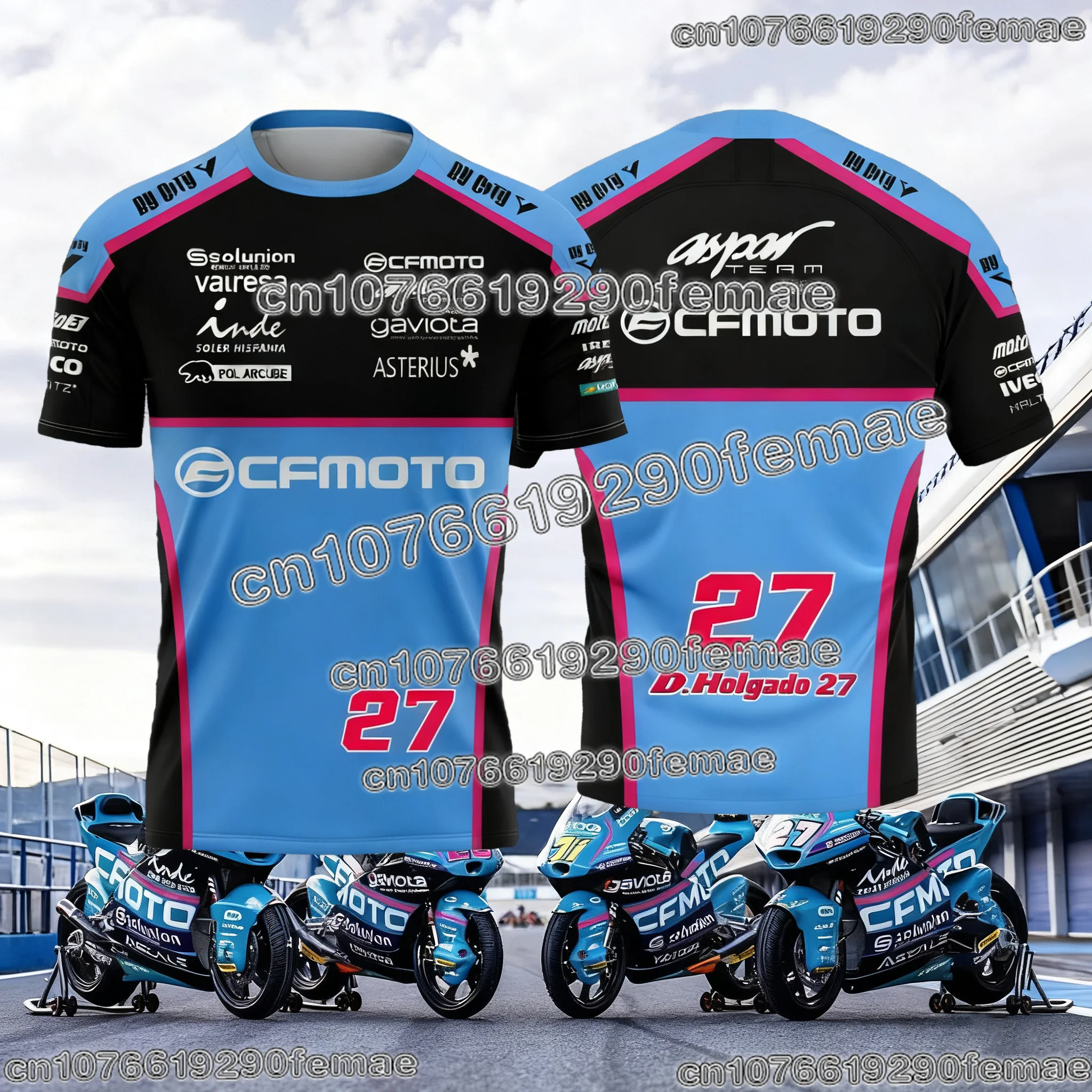 2026 CFmoto Aspar Racing Team Fan T-Shirt Short Sleeve Motorcycle Sport Casual Fashion Comfortable Daily Tee For Men And Women thumbnail 3