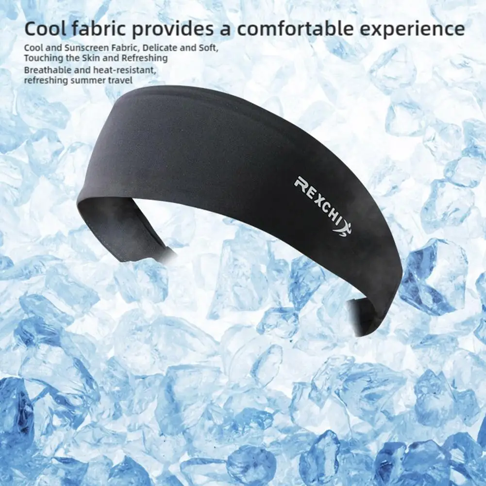 Breathable Ice Silk Sweatband For Men High Elastic Headband Sports Head Wrap Outdoor Cycling Sweat-absorbing Headband Wristband thumbnail 6