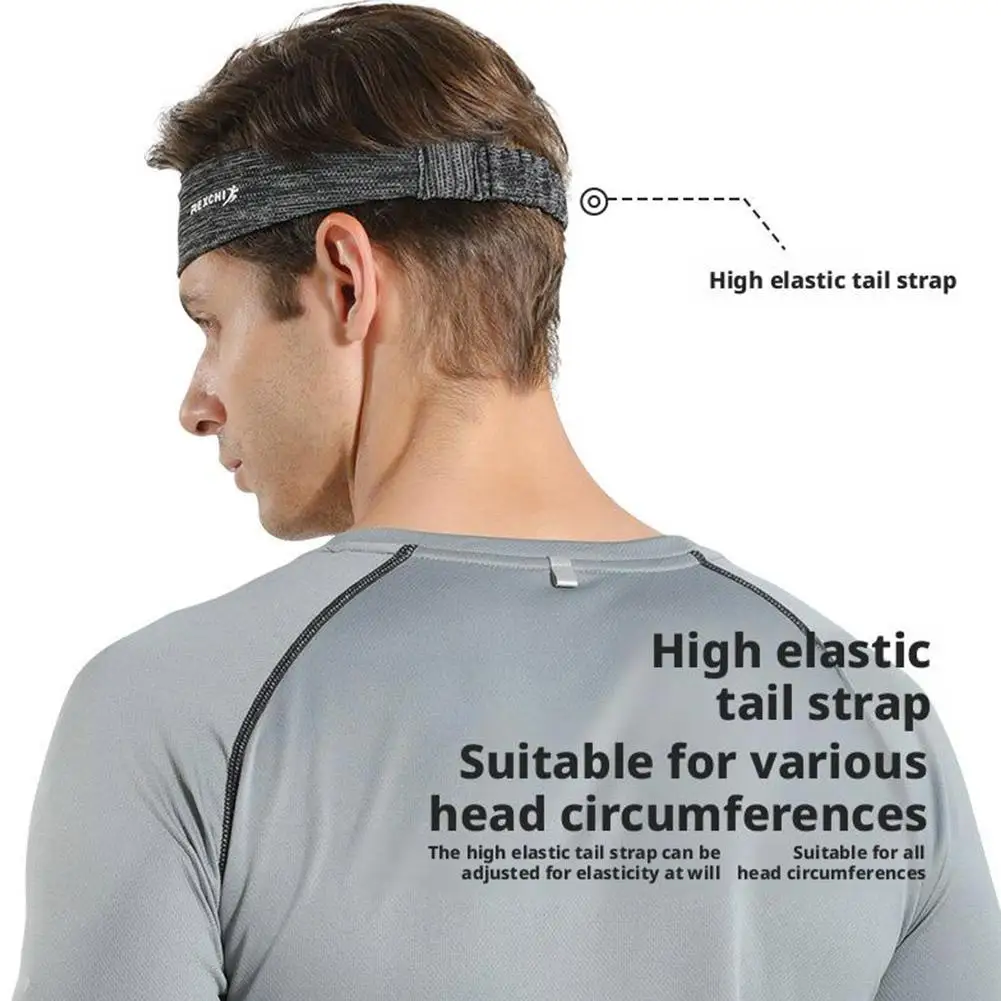 Breathable Ice Silk Sweatband For Men High Elastic Headband Sports Head Wrap Outdoor Cycling Sweat-absorbing Headband Wristband thumbnail 4