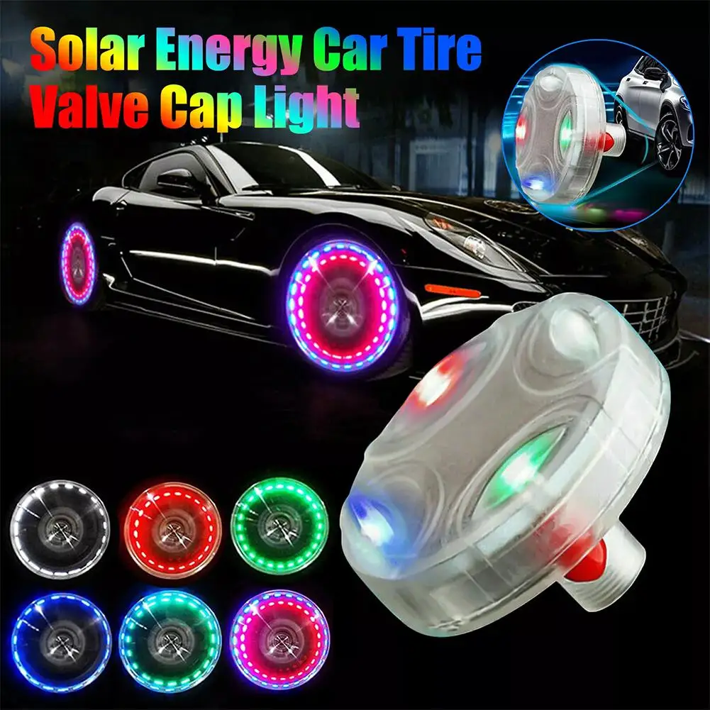 Solar Tire Light Car Tire Valve Stems Lights with 15 Flash Modes Auto on/Off Waterproof High-Temperature Resistant Wheel Decor thumbnail 4
