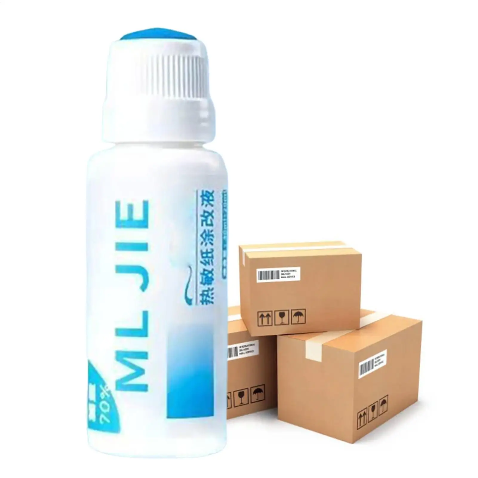 30ml Fast-Drying Thermal Paper Correction Fluid Eraser Package Parcel Box ID Information Protector Anti Peep Identity Info Guard thumbnail 2
