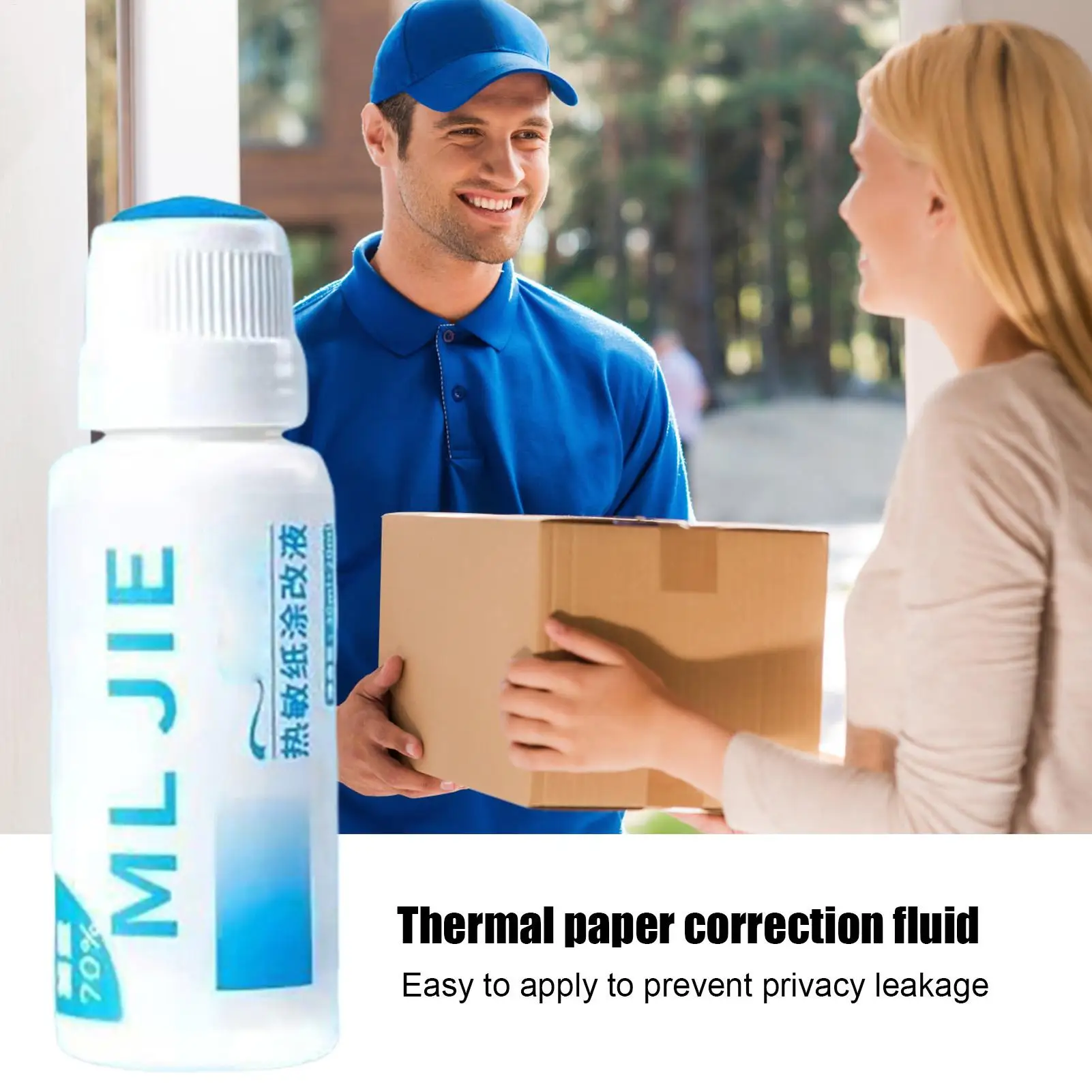 30ml Fast-Drying Thermal Paper Correction Fluid Eraser Package Parcel Box ID Information Protector Anti Peep Identity Info Guard thumbnail 5