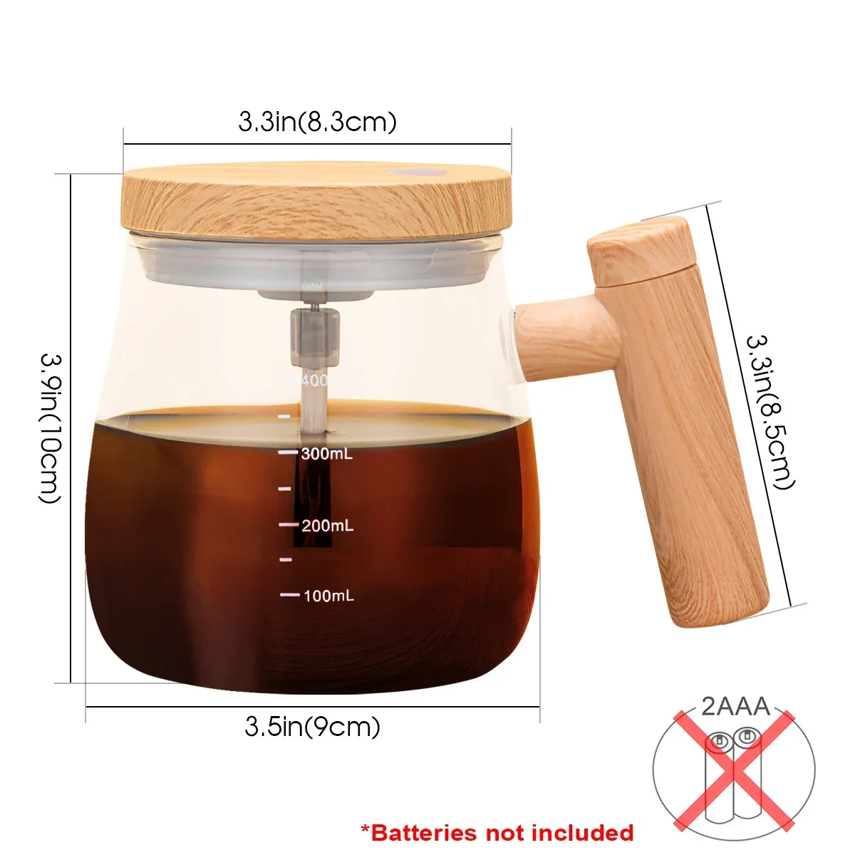 400ml Electric Self Stirring Coffee Cup Waterproof Glass Mug with Automatic Protein Powder Mixing Function thumbnail 5