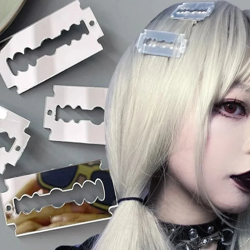 y2K High Simulated Blade Hairpins for Subculture Fashoin Girls Funny Niche Acrylic Knife Gothic Hair Clips Cosplay Accessory thumbnail 4