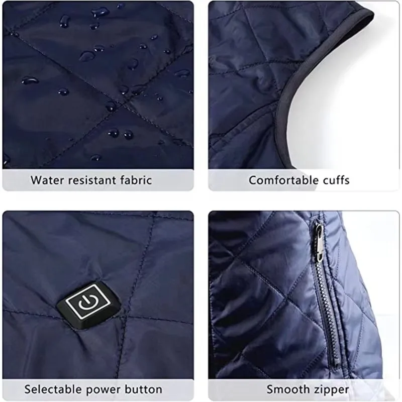 Women Heating Vest Autumn and Winter Cotton Vest USB Infrared Electric Heating suit Women Flexible Thermal Winter Warm Jacket thumbnail 4