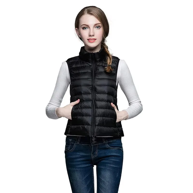 Women Sleeveless Vest Jackets Winter Fashion Male Cotton-Padded Vest Coats women Stand Collar Warm Waistcoats Clothing thumbnail 3