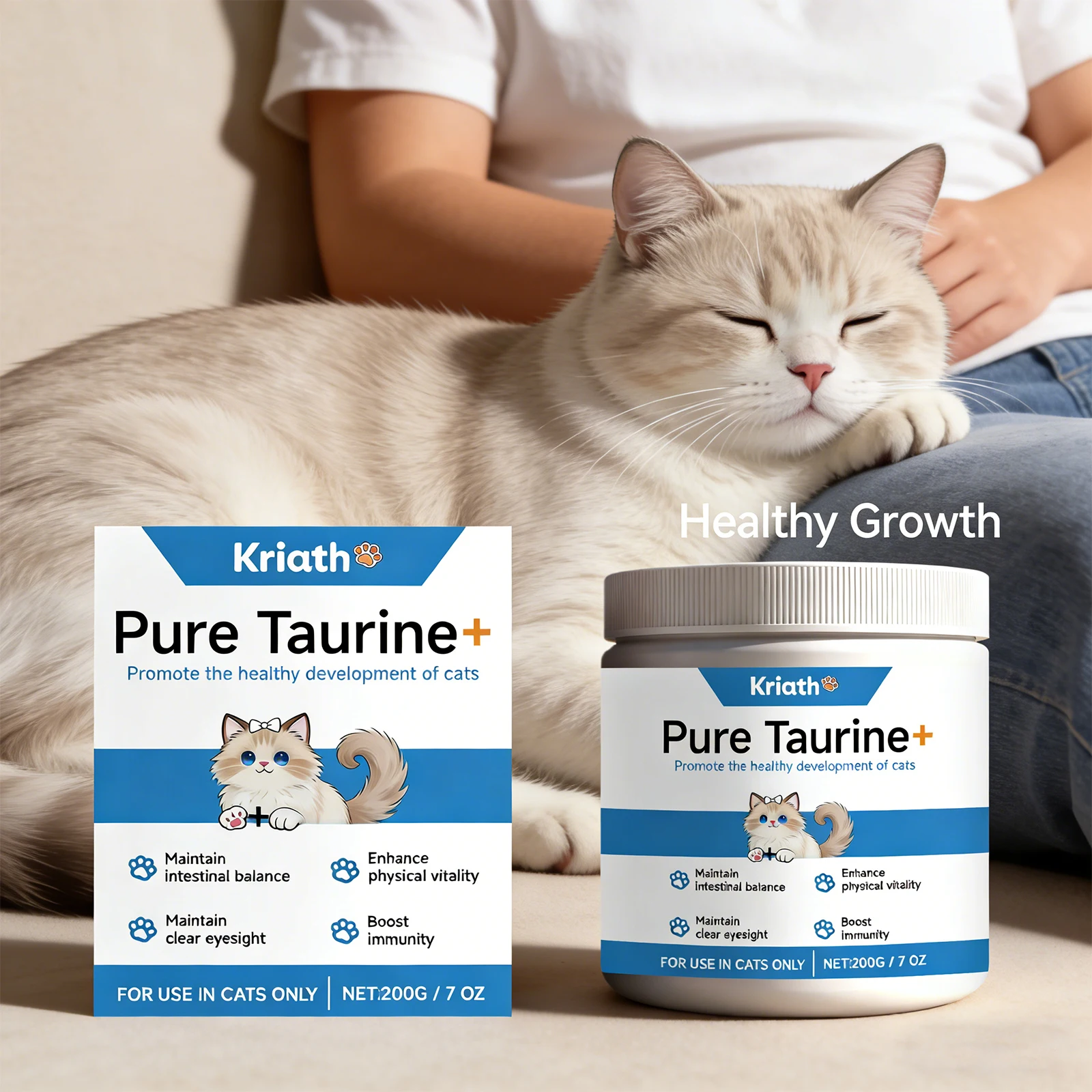Cats Taurine Powder Supporting Heart Health Maintaining Normal Visual Functions Rich in Nutrients Kitten Daily Care Supplements thumbnail 4