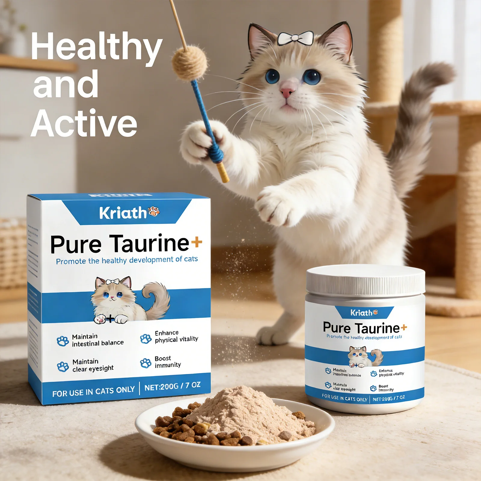 Cats Taurine Powder Supporting Heart Health Maintaining Normal Visual Functions Rich in Nutrients Kitten Daily Care Supplements thumbnail 5