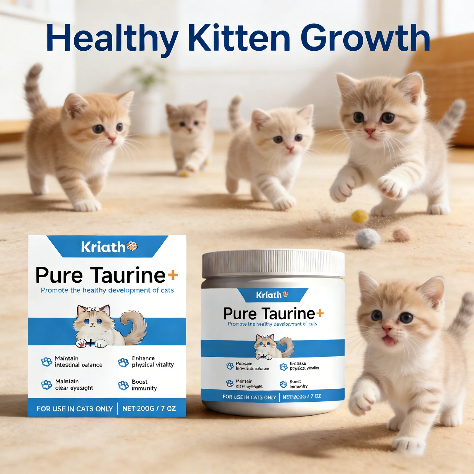 Cats Taurine Powder Supporting Heart Health Maintaining Normal Visual Functions Rich in Nutrients Kitten Daily Care Supplements thumbnail 3