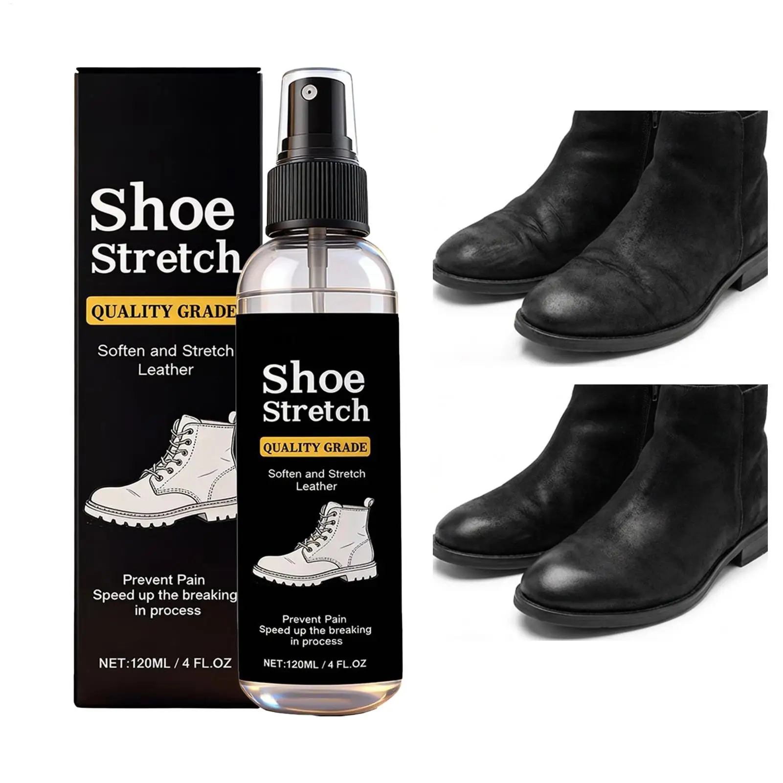 120ml Shoe Stretcher Spray Softening Stretching Liquid Professional Boot Stretcher Spray for Leather Suede Canvas Softeners thumbnail 3