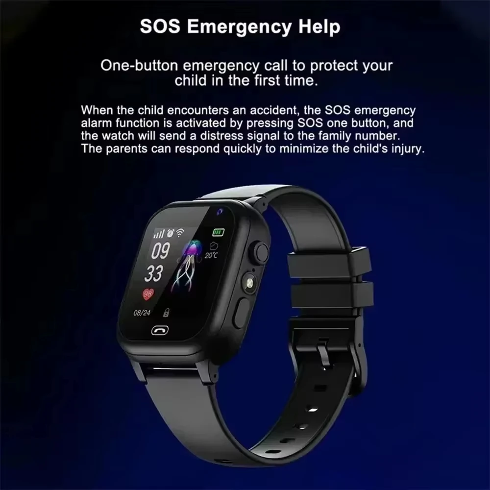 2026 Lenovo Kids Smart Watch SOS GPS Location Tracke Sim Card Call Child SmartWatch Camera Waterproof Watch Gift For Ios Android thumbnail 4