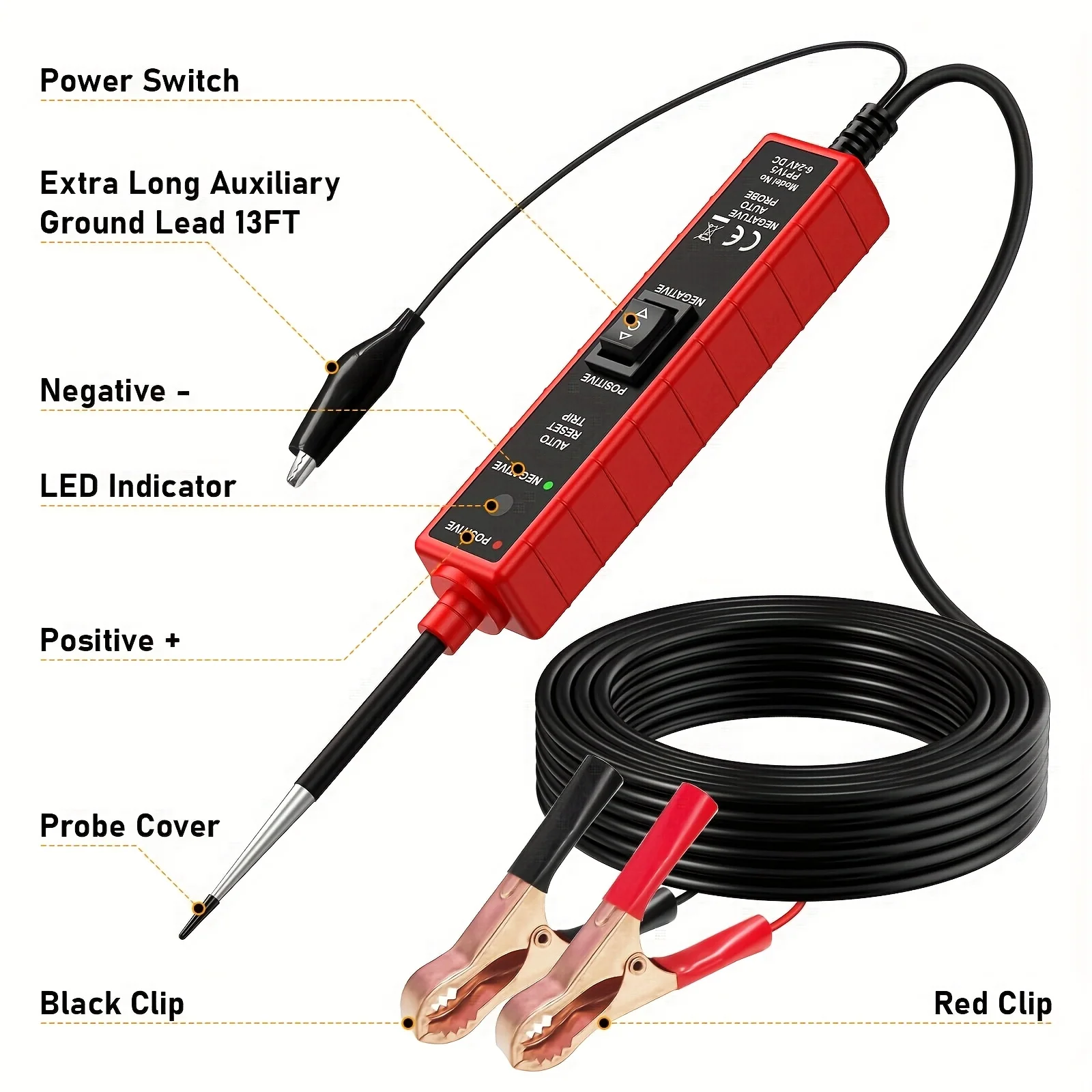 High-Performance Multifunctional Automotive Circuit Tester and Drive Detector—Digital Display, Adjustable Resistance, Ergonomic Design, for Electrical System Diagnostics, Circuit Switch Inspection, and Vehicle Maintenance thumbnail 2