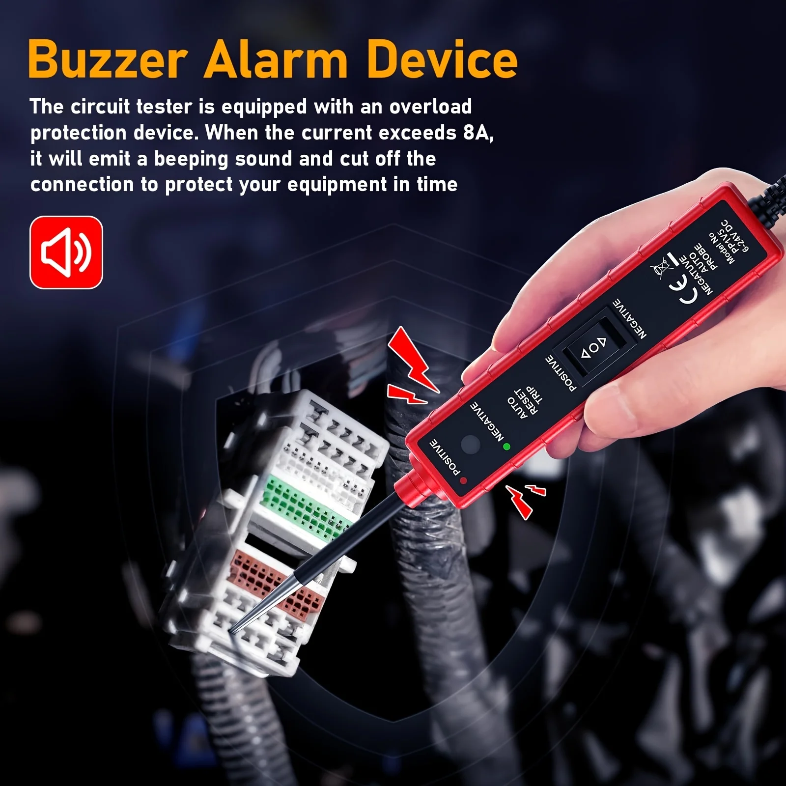 High-Performance Multifunctional Automotive Circuit Tester and Drive Detector—Digital Display, Adjustable Resistance, Ergonomic Design, for Electrical System Diagnostics, Circuit Switch Inspection, and Vehicle Maintenance thumbnail 3