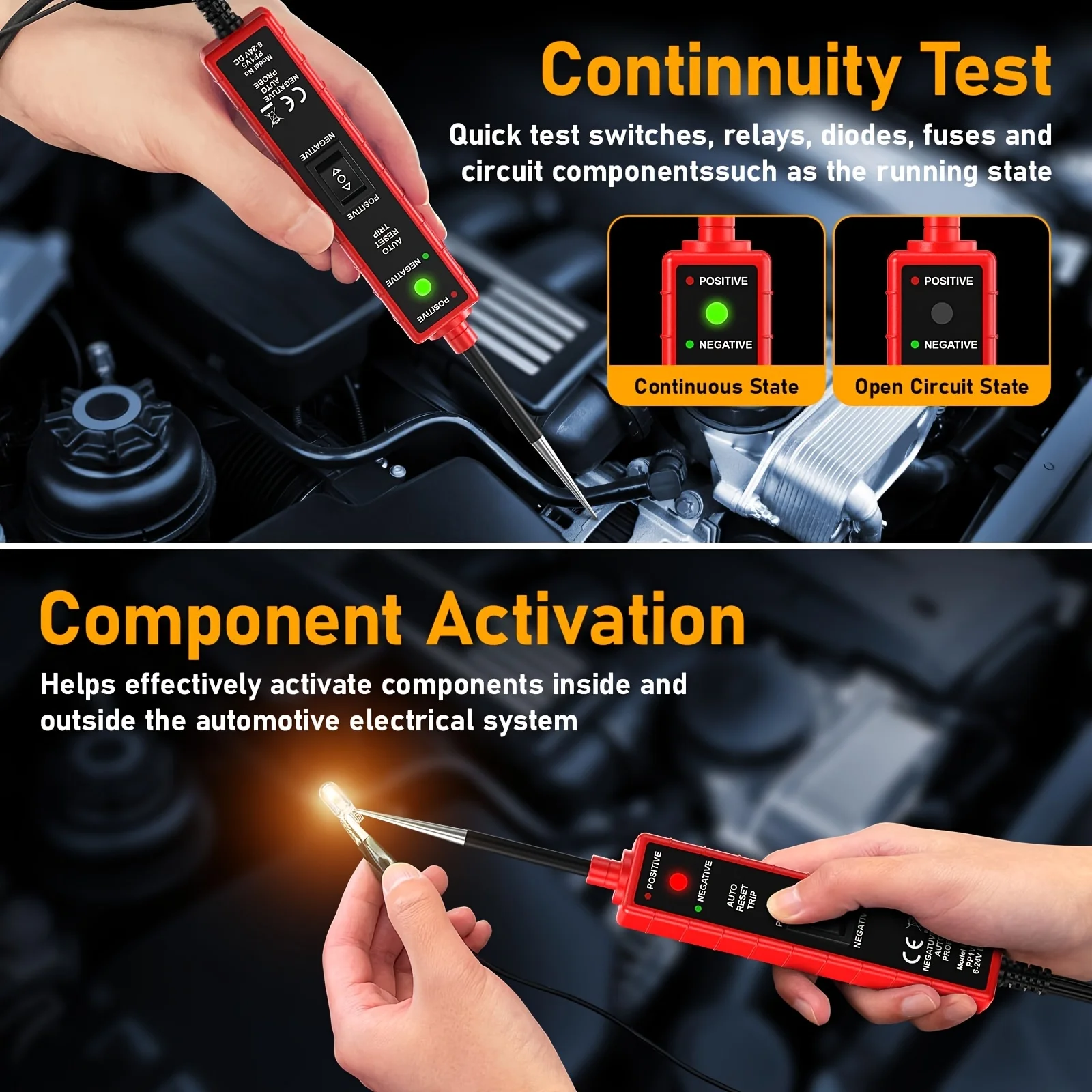 High-Performance Multifunctional Automotive Circuit Tester and Drive Detector—Digital Display, Adjustable Resistance, Ergonomic Design, for Electrical System Diagnostics, Circuit Switch Inspection, and Vehicle Maintenance thumbnail 4