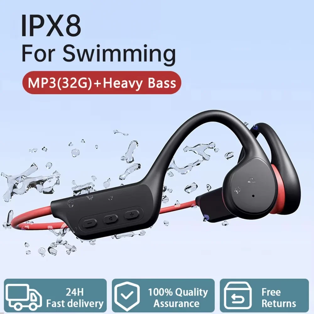 Bone Conduction Headset IPX8 MP3 32GB Bluetooth 5.3 Wireless Swimming Headset With Microphone Waterproof Exercise Fitness 2026 thumbnail 3