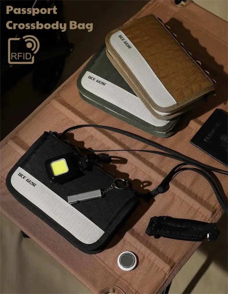 RFID Blocking Travel Wallet with AirTag Holder Multi-functional Passport Cover for Men SIM Slot Tactical Document Organizer Bag thumbnail 6