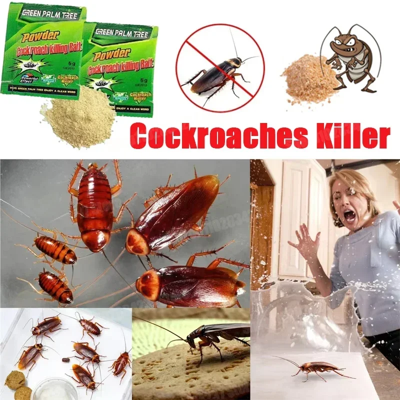 5-20PCS Powerful Cockroach Bait Powder | Roach Nest Eliminator | Non-Toxic Pest Control Trap | Home Kitchen Anti Cockroach