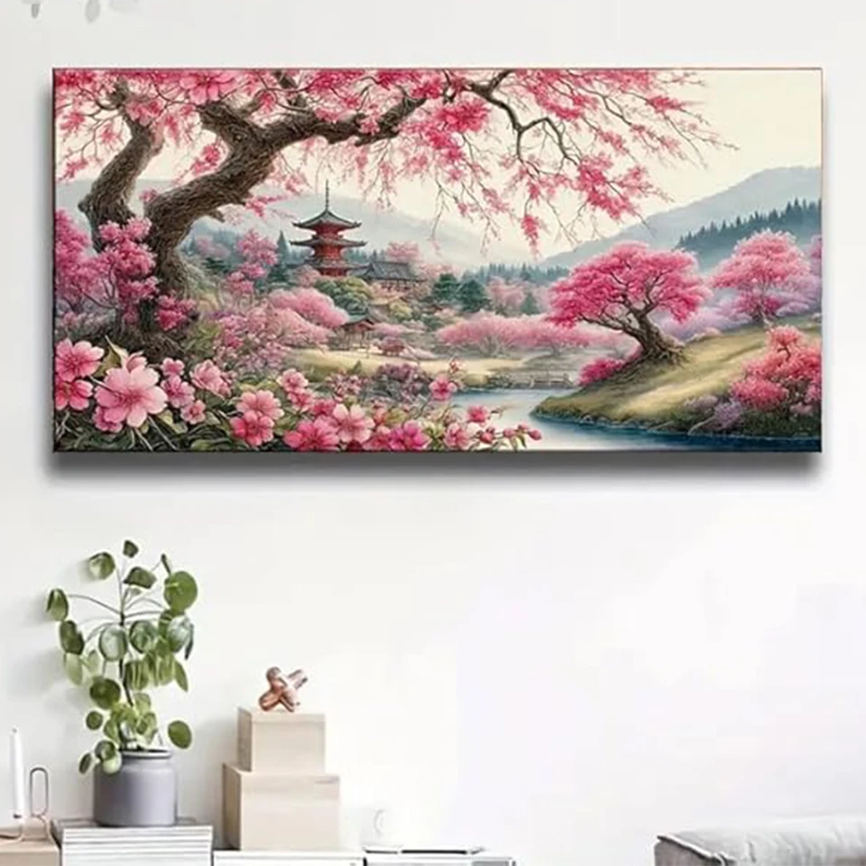 Novelty Sakura Forest DIY 5D Diamond Painting Fantasy Landscape New 2026 Full Mosaic Diamond Embroidery Sale Large Size thumbnail 2