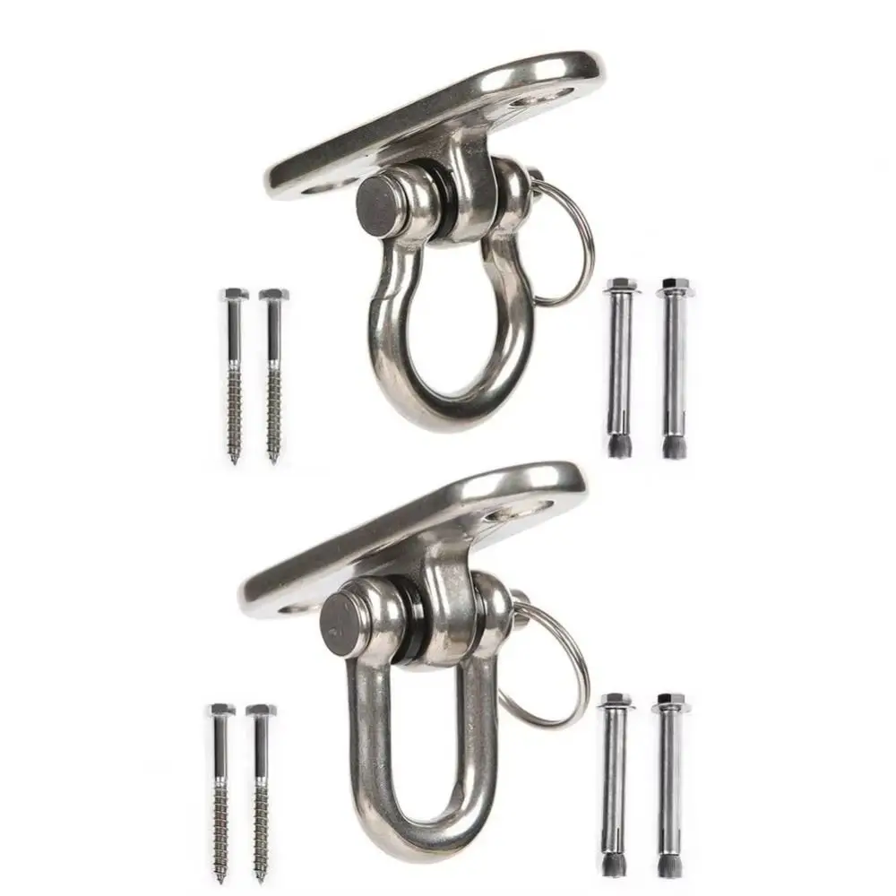 360 Rotating Swing Hangers Set Hanging Brackets 304 Stainless Steel Hammock Chair Hooks Ceiling Wall Mount Heavy Duty thumbnail 5