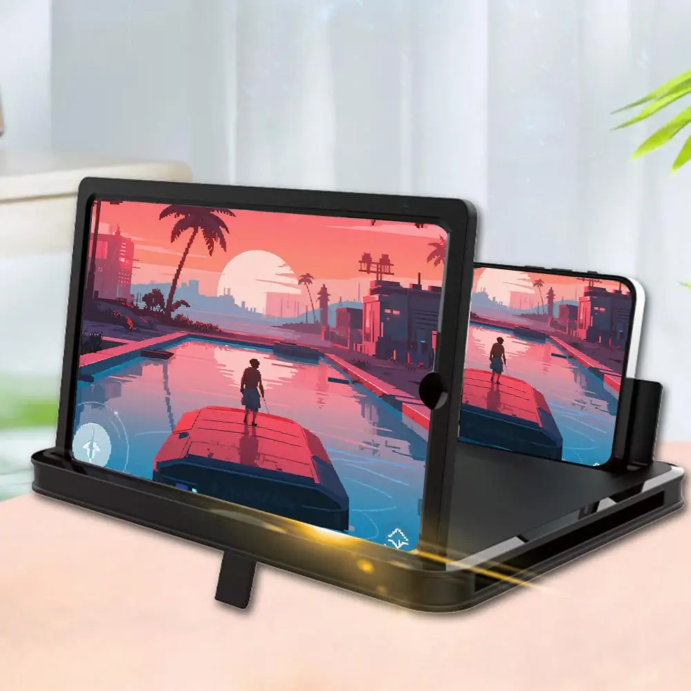 14 Inch Mobile Phone Screen Amplifier 3D Magnifying Glass Stand Magnifier HD Video Amplifier Phone Stand Enlarged Screen Bracket thumbnail 3