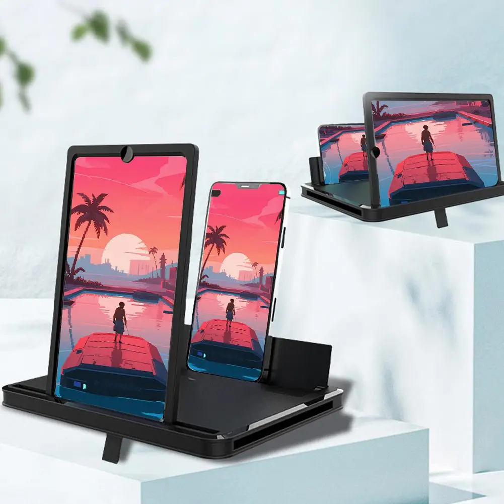 14 Inch Mobile Phone Screen Amplifier 3D Magnifying Glass Stand Magnifier HD Video Amplifier Phone Stand Enlarged Screen Bracket thumbnail 2