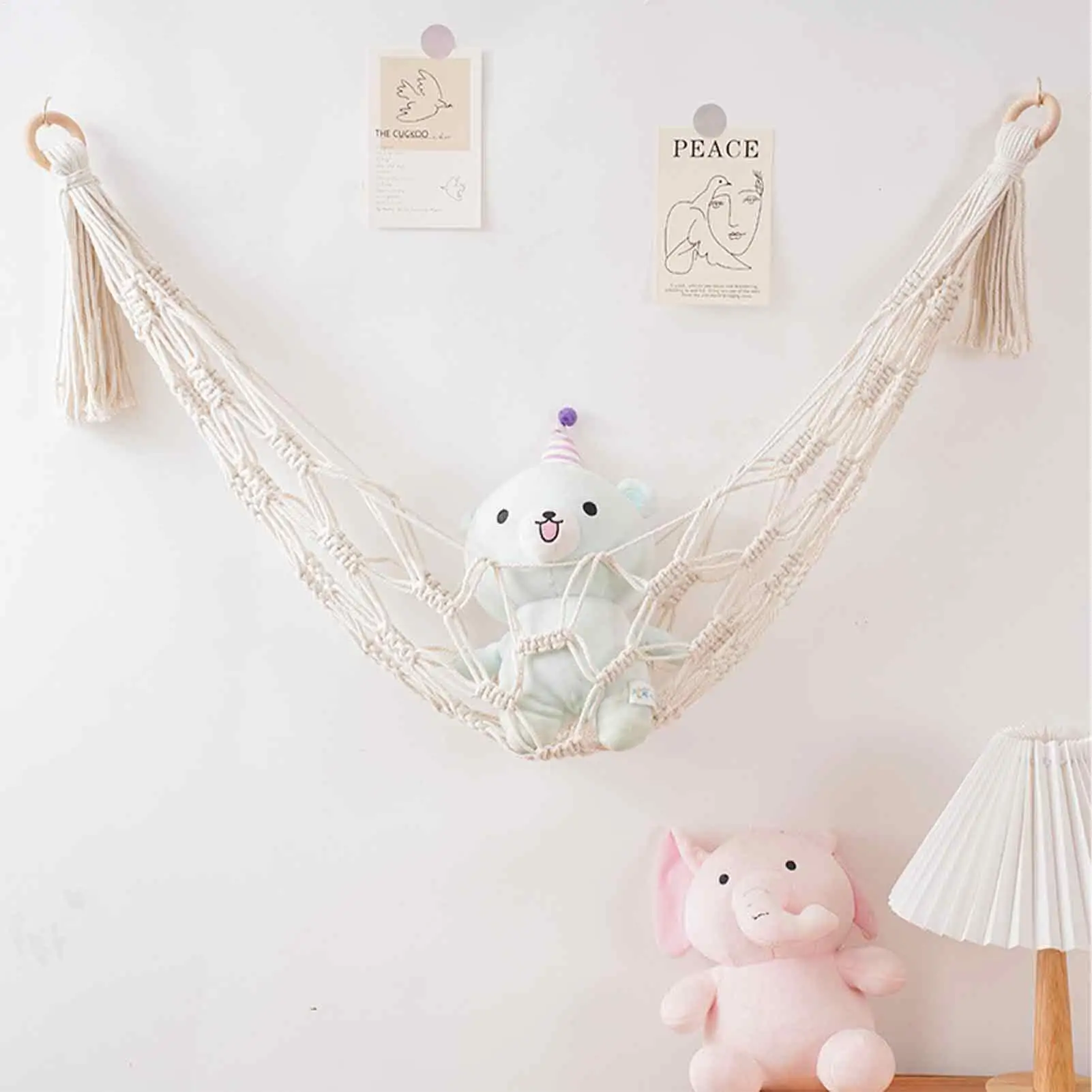 Hammock for Stuffed Animals Toy Net Wall-Mounted Corner Holder Organizer Storage for Playroom Nursery Dorm Bedroom Decor thumbnail 5