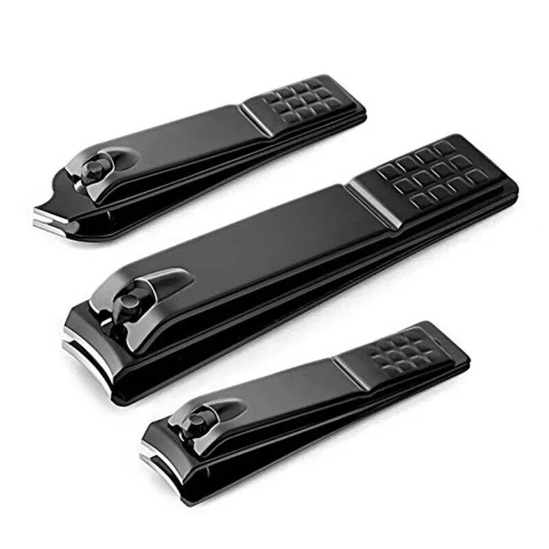 1/3/5Pcs Black Nail Clippers Stainless Steel Nail Cutter Thick Scissor Plier Toenail Fingernail Professional Manicure Trimmer