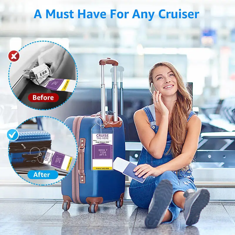 PVC Ship Ticket Card Sleeve Waterproof Cruise Luggage Tag Holders Durable Suitcase Label Holder Clear Cruise Tags Luggage Tags thumbnail 6