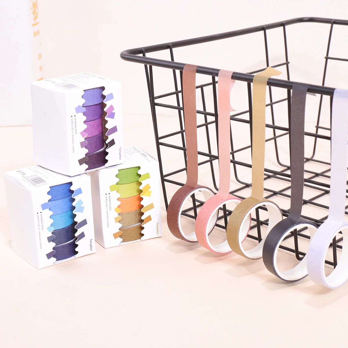 5 Rolls Colorful Slim Washi Tape Set 10mm(0.4 Inch) Wide 2m(2.2 Yards) Long Masking Tape For Journaling Scrapbooking Notebook thumbnail 6