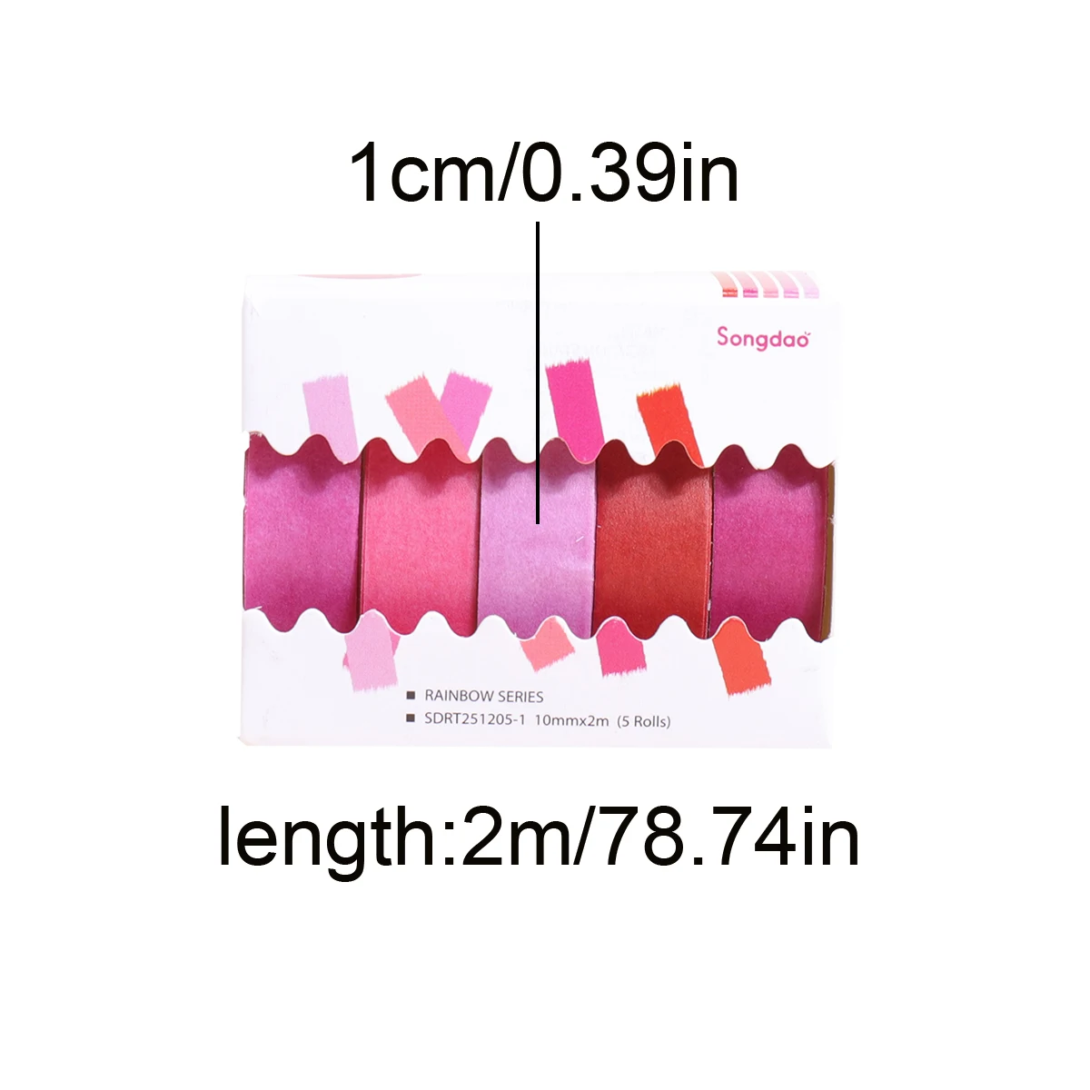 5 Rolls Colorful Slim Washi Tape Set 10mm(0.4 Inch) Wide 2m(2.2 Yards) Long Masking Tape For Journaling Scrapbooking Notebook thumbnail 2