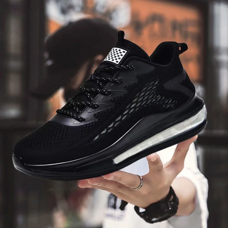 Large size men's shoes breathable lightweight sports shoes outdoor mesh black walking shoes trendy men's casual shoes running sh thumbnail 5